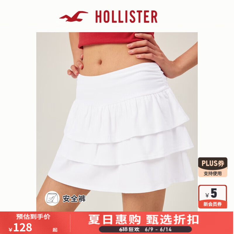HOLLISTER25夏季新款甜美芭蕾風(fēng)蓬蓬蛋糕短裙裙褲女裝KI343-5086 白色 S (165/68A)標(biāo)準(zhǔn)版