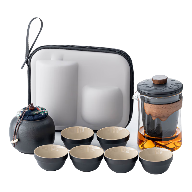 豪峰2025新款整套茶具套装泡茶器旅行茶具便携式泡茶壶茶杯送伴手礼物