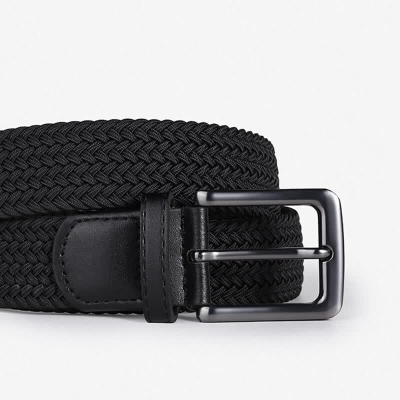 CHALKIN高尔夫帆布腰带男弹力编织布皮带针扣休闲简约户外运动透气免打孔 蓝白 115cm