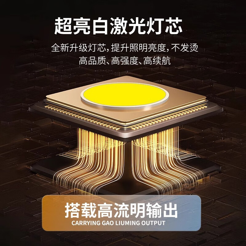 JEEP手电筒强光充电小型便携强光超亮手电筒超长续航大容量吉普手电筒 【铝合金款】续航6小时+伸缩变焦