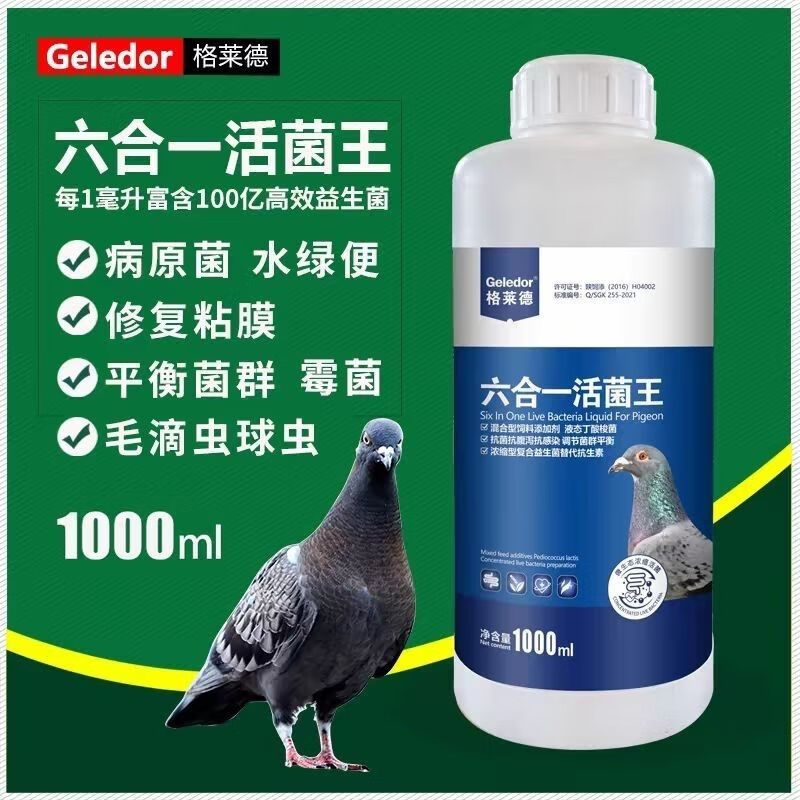 鸽药六合一活菌王调理肠道嗉囊炎水便绿便芪康百亿活菌液鸟 默认