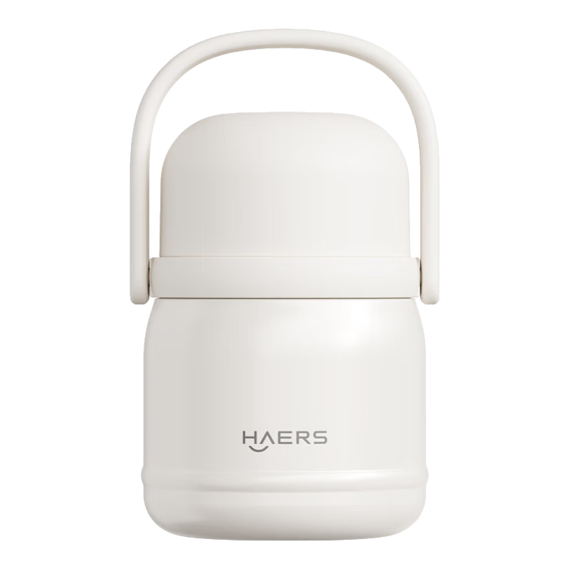 哈爾斯悶燜燒杯壺316食品級(jí)燜燒罐便攜式保溫飯盒不銹鋼嬰兒輔食湯壺 【316-贈(zèng)餐勺】白色750ml