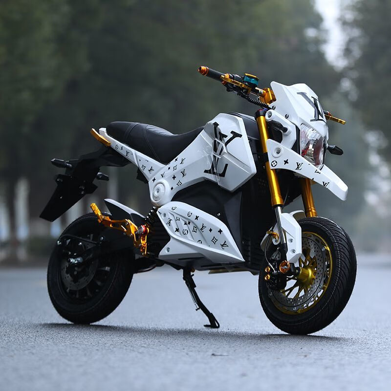 小猴子m5炫酷电动摩托车72v大功率学生网红跑车电摩托霸气帅气 白色l