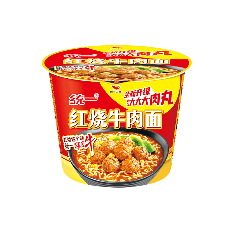 统一来一桶红烧牛肉味桶面103g*12桶