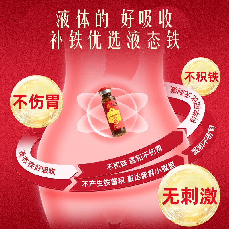 朕皇北京同仁堂补铁口服液  补铁补血改善贫血女性 孕妇补铁剂 年货礼盒【 60支*1盒 】