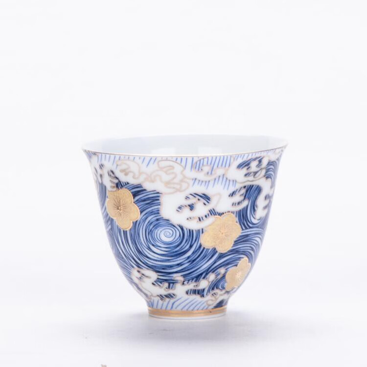 琺瑯彩陶瓷具套裝禮品盒整套功夫杯泡白瓷壺蓋碗洗 單杯