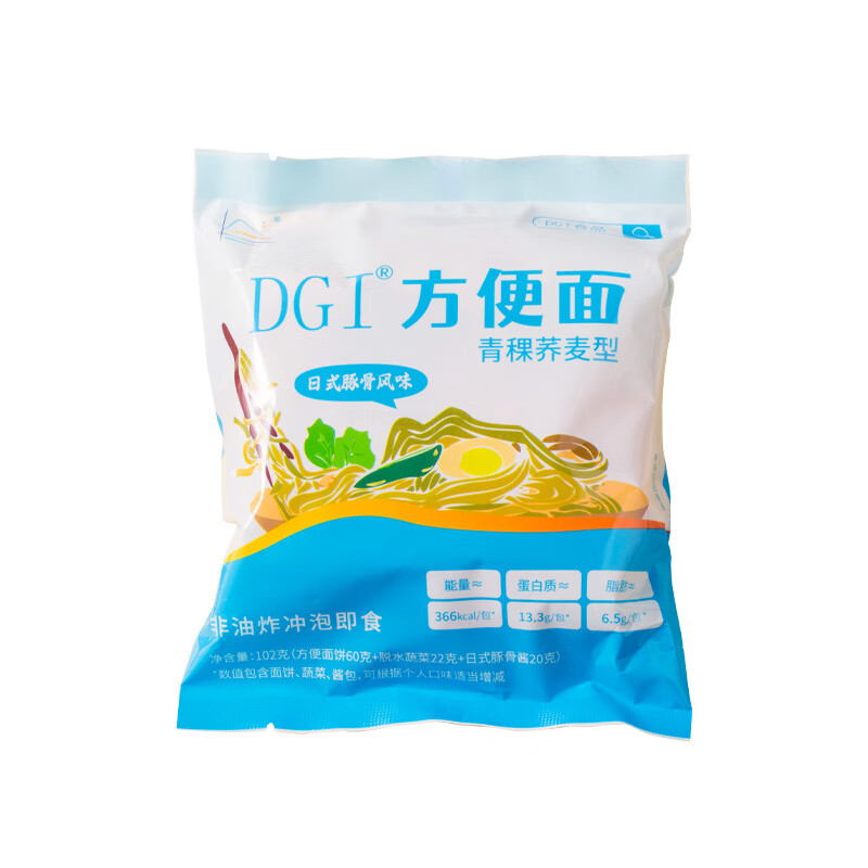 DGI方便面低GI青稞蕎麥面蔥油拌面面餅免煮即食主 豚骨青稞蕎麥面*5