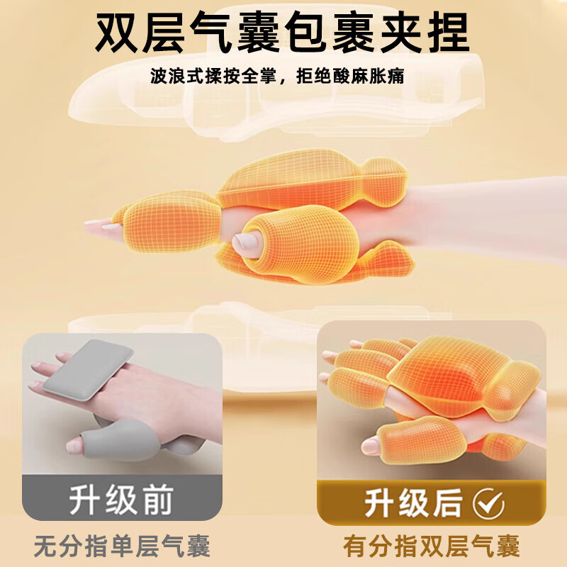 奥克斯手部按摩器腱鞘手腕手掌手指五指分区按摩仪自动按摩热敷鼠标手父亲中秋节礼物实用送爸爸妈妈长辈 【淡雅灰】360°双层气囊包裹+恒温热敷+五指分区
