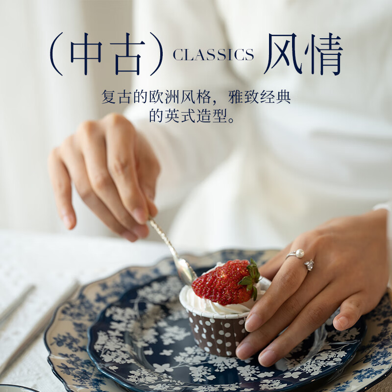 硕加迦蓝家用碗陶瓷餐具2025新款高颜值英式下午茶整套盘子微波炉适用 1.3L茶壶-迦蓝系列 1件套