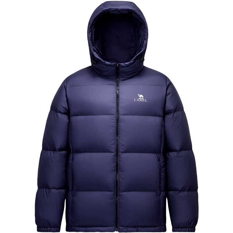 骆驼男装羽绒服男加厚冬季连帽抗静电保暖情侣面包服外套M33CR07131B