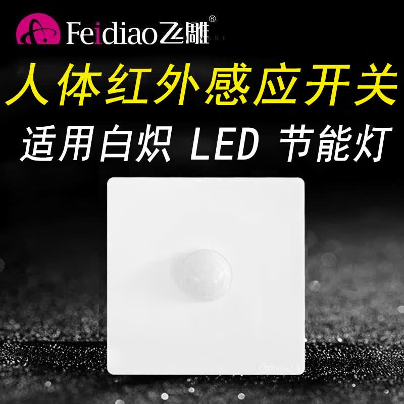 飞雕（FEIDIAO）二线制LED感应开关人体智能感应器传感器过道走廊家用