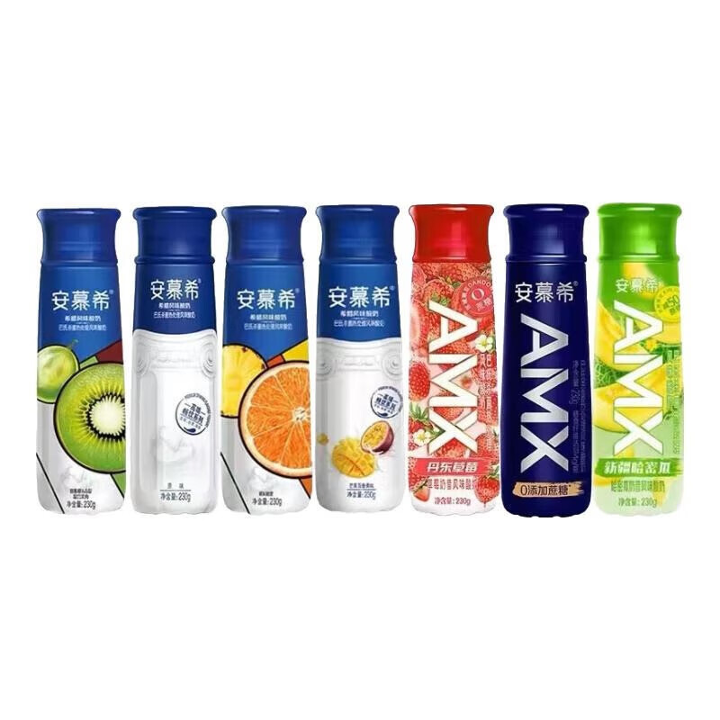 安慕希高端丹东草莓味酸牛奶amx哈密瓜酸奶整箱230g*10瓶 混合口味10瓶1月到期（不是原箱）