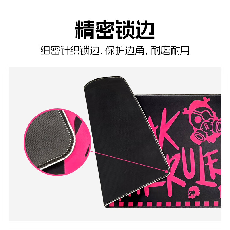 罗技(G)JAJ游戏鼠标垫电竞桌垫大号键盘桌垫电脑桌布细面加厚锁边非罗技品牌送男友女友打破规则系列 暗粉破局(800*300) BTR03