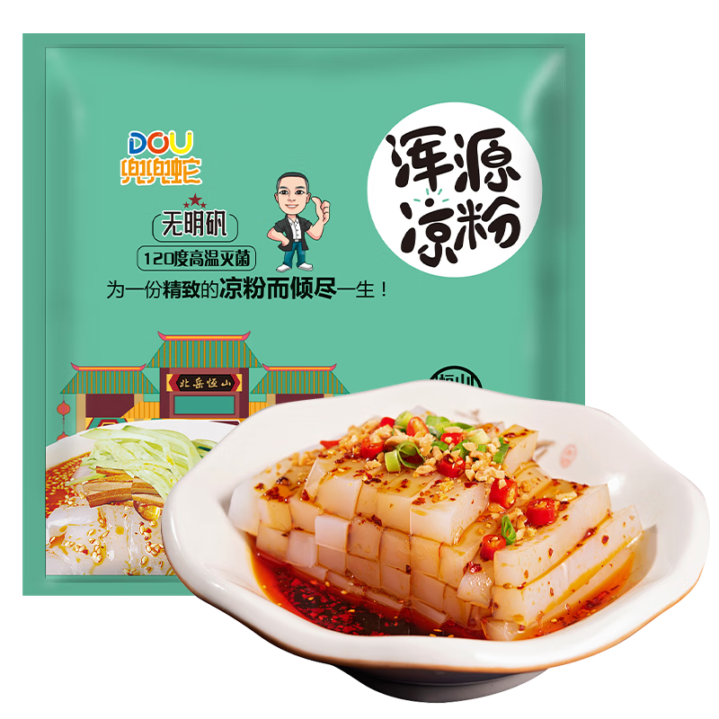 兜兜蛇浑源凉粉225g山西大同特产凉粉凉皮带料包带刀具开袋即食速食小吃