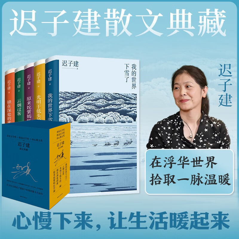 迟子建散文精选集典藏版全套5册 光明于低头的一瞬+原来姹紫嫣红开遍+锁在深处的蜜+我的世界下雪了+云烟过客 茅盾文学奖、鲁迅文学奖得主、《额尔古纳河右岸》作者 图书