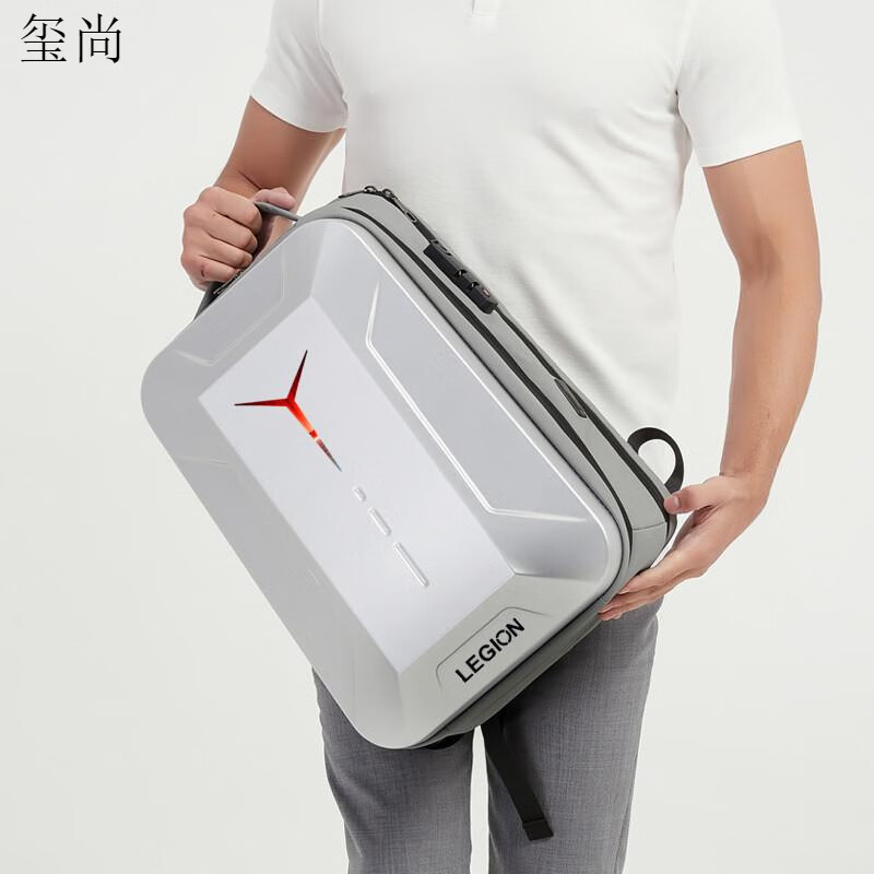 玺尚2025联想拯救者Y7000P/Y9000P电脑包16寸游戏本r9000p/x双肩背包 银黑色升级新款气囊 无标 可放机 18英寸 双隔层大容量