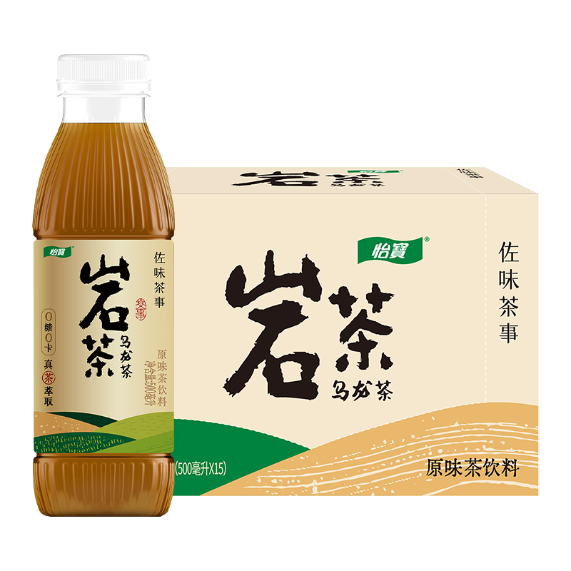 怡宝佐味茶事 岩茶 原味茶饮料500ml*15瓶 整箱装