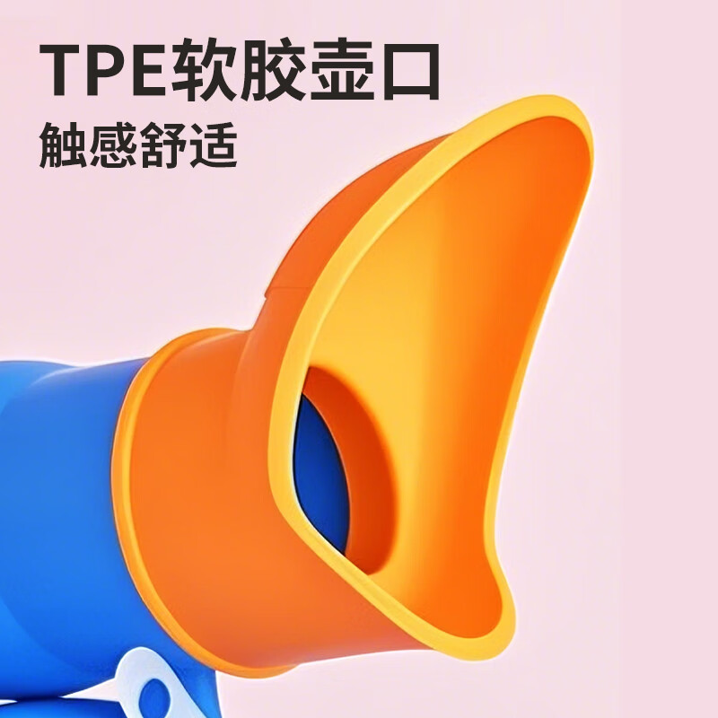 女士床上小便器加大号软口女士老年人夜间卧床接尿器双壶口小便壶 蔚蓝2000Ml+软壶口+1.6米导管