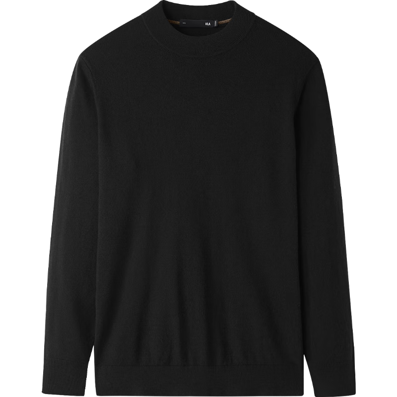 海澜之家（HLA）羊毛衫男25新款轻商务经典系列纯羊毛毛衣男秋季 黑色70 L 175/92A 推荐137~150斤