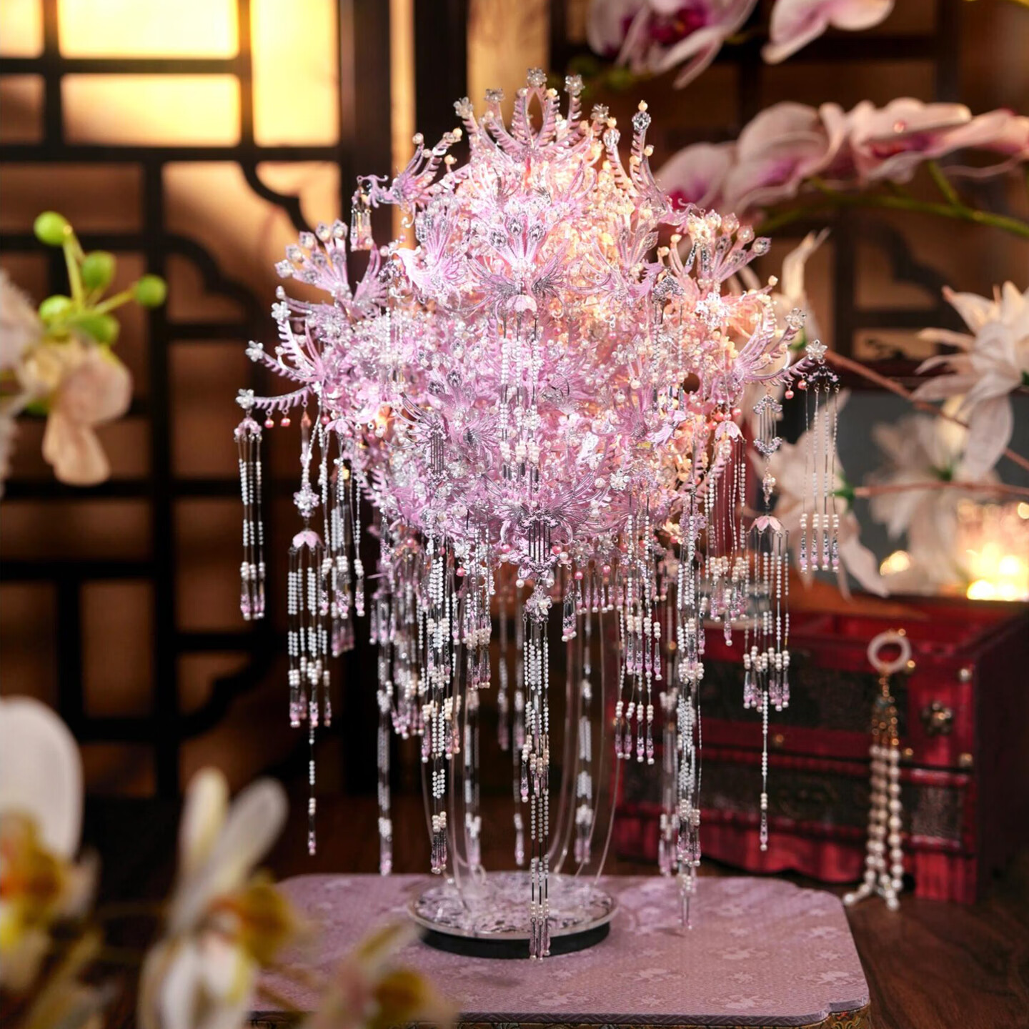 拼酷（piececool）粉黛二十二凤冠 粉冠粉红色凤冠3D立体拼图 生日结婚情人节礼物