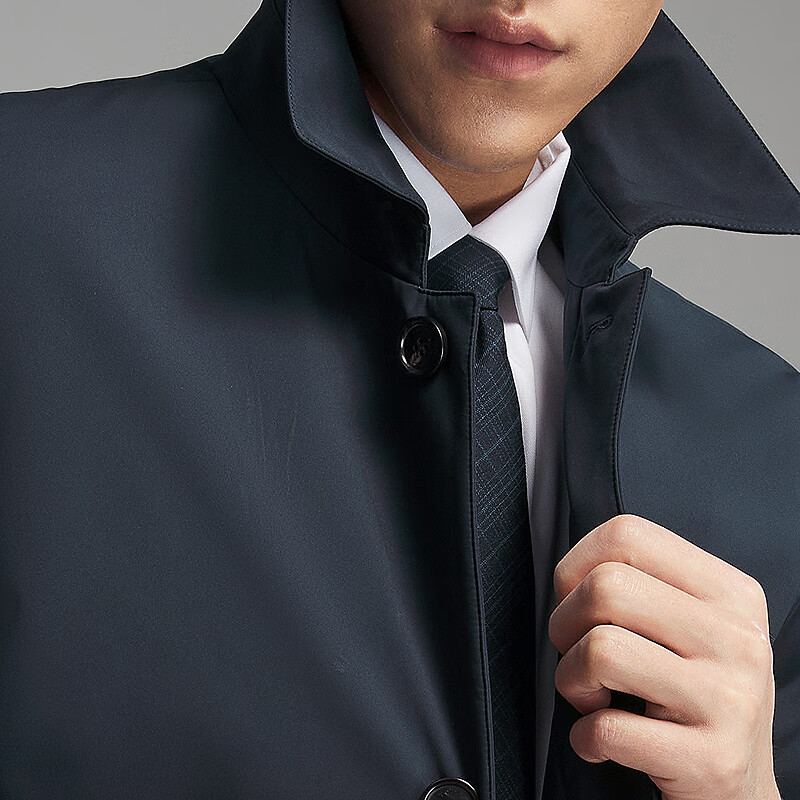 雅戈尔（YOUNGOR）2025秋冬风衣男士优质羽绒风衣商务翻领经典款新品合款  藏青VYYF419865FFA M 170/92A （推荐120-130斤）