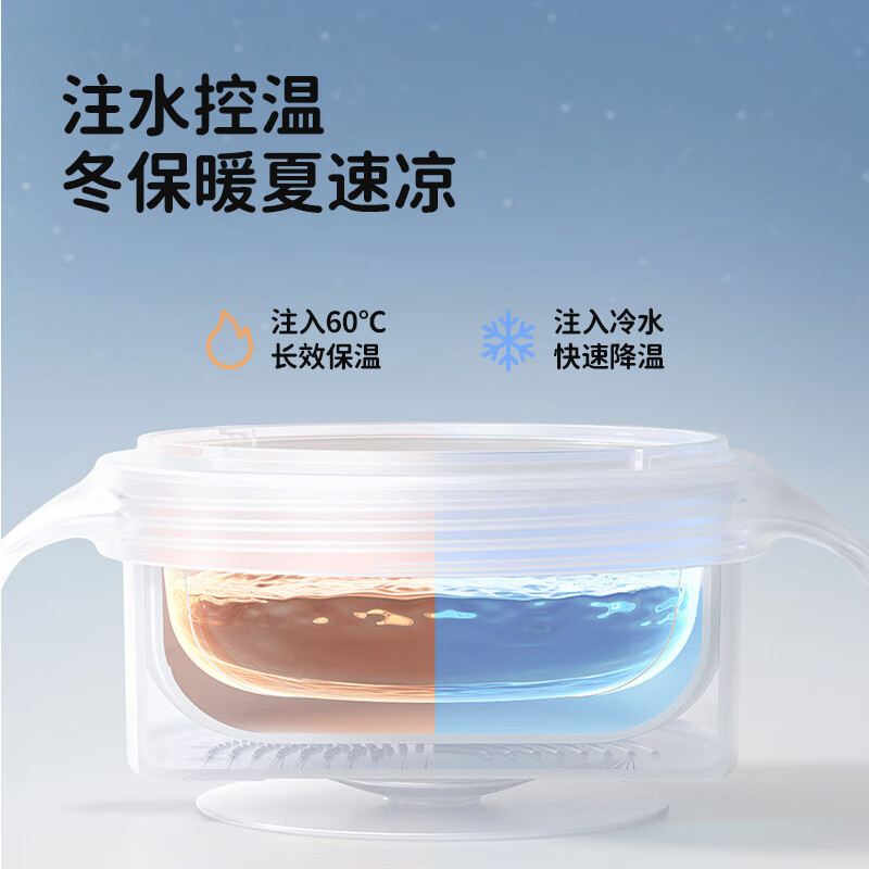 火火兔宝宝辅食碗防摔不锈钢儿童餐具婴幼儿专用保温辅食碗可注水 太空辅食碗