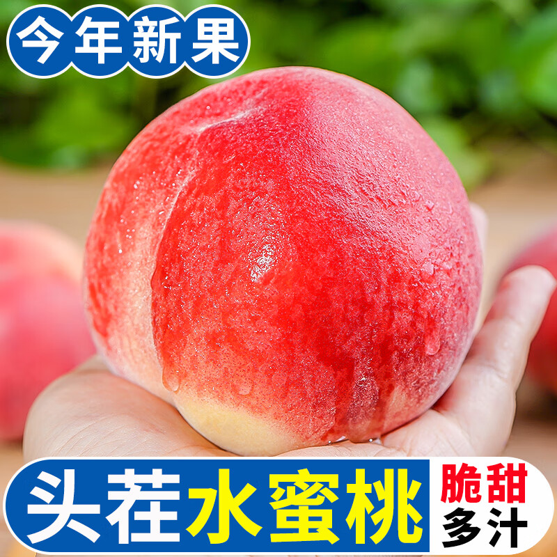 擂冠陕西水蜜桃大桃子现摘当季孕妇水果红不软甜毛桃脆甜多汁密桃 4.5-5斤（推荐装）