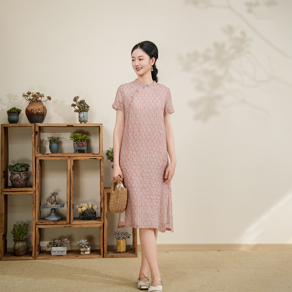 布符（Cloth Fu）布符2025年夏季新品官方原創(chuàng)寬松旗袍優(yōu)雅顯瘦舒適日常聚會(huì)百搭 秋夕 M