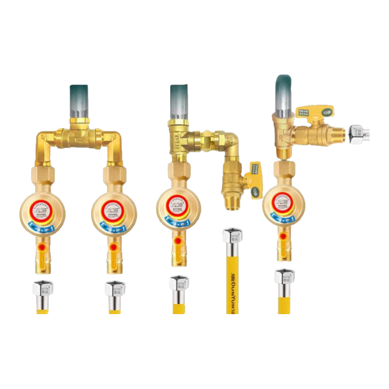 特路全銅三通燃氣閥門自閉閥帶開關(guān)煤氣閥液化家用天然氣管道安全閥 【T型管件】0.9+2.0螺口自閉閥