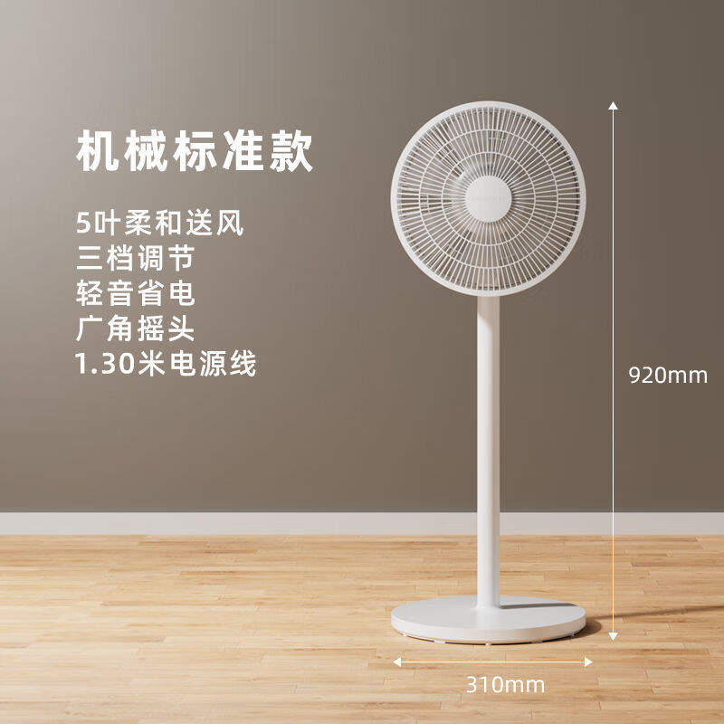 長(cháng)虹（CHANGHONG）電風(fēng)扇平面扇落地家用風(fēng)扇落地式搖頭機械定時(shí)立式節能 機械標準款-1.3米線(xiàn)
