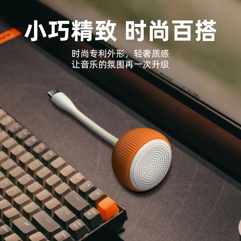 蔚乐电脑笔记本USB音响办公室通用影音扩音器低音炮小音响可移动式便携迷你扬声器桌面办公外置音箱 冰雪蓝