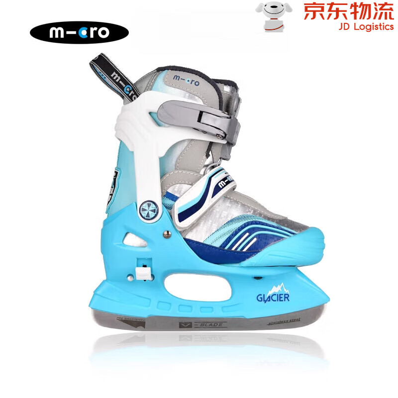 m-cro【新品】瑞士邁古兒童冰刀鞋初學(xué)者全套滑冰鞋可調保暖球刀鞋Glac 藍色單鞋 S 【_29-32】(適合腳長(cháng)17-20CM)