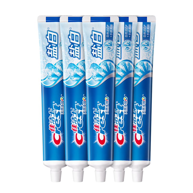 佳洁士牙膏多效强根固齿多装薄荷口气清新家庭装防蛀修护薄荷 盐白 90g*5支