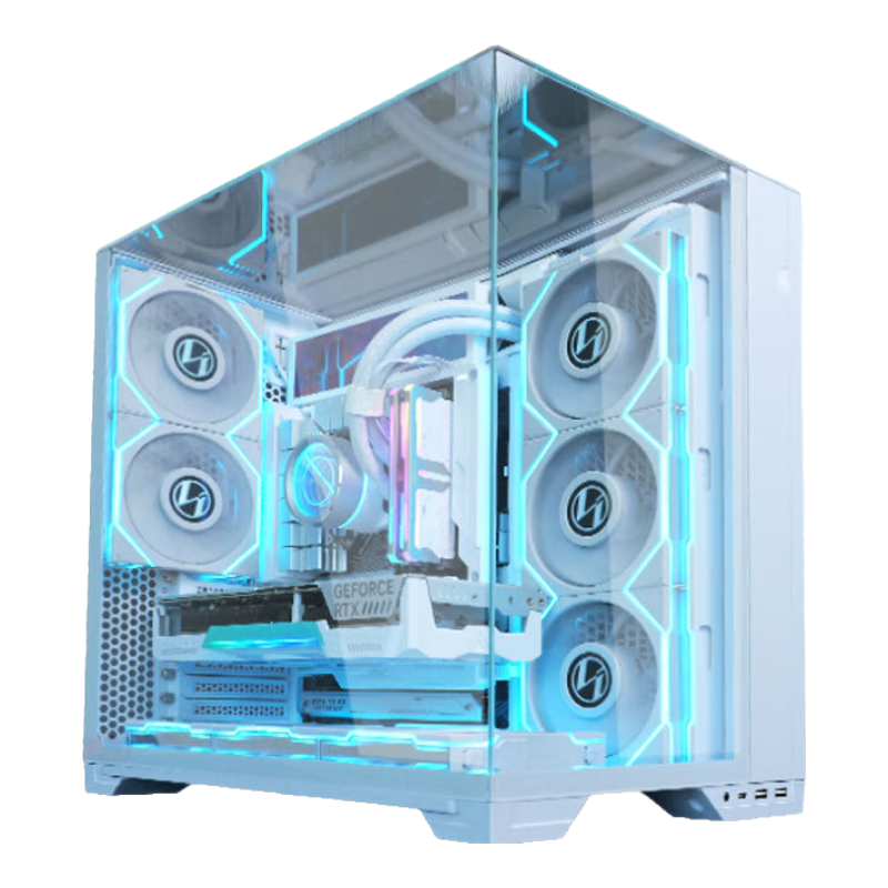 LIANLI聯(lián)力包豪斯O11 Vision Compact 海景房機(jī)箱全景無立柱MATX游戲臺(tái)式電腦臺(tái)式機(jī)主機(jī)箱 三面玻璃360水冷 包豪斯白色機(jī)箱+圖靈智顯8.8機(jī)箱副屏 O11 Vision co
