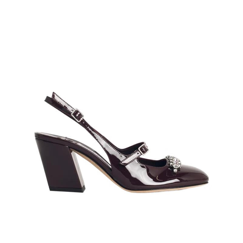 周仰杰（JIMMY CHOO ）女士露跟高跟涼鞋 圓頭可調(diào)踝帶粗跟時尚女鞋 黑色 37