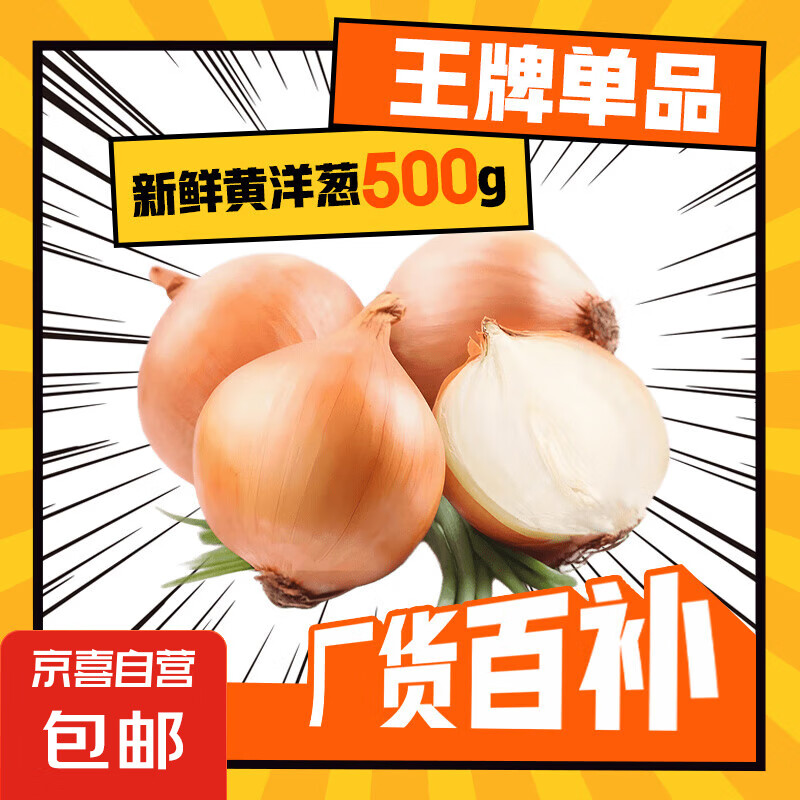 京喜加京东买菜云南新鲜黄洋葱水果蔬菜调料烧烤食材 【尝鲜】 500g 含箱