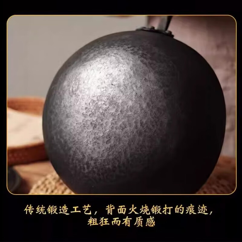 谭铁匠章丘大肚铁锅小奶锅无涂层健康宝宝婴儿辅食锅迷你雪平锅炒菜铁锅 圆底辅食锅5-8人用【带锅盖】已开锅 28cm