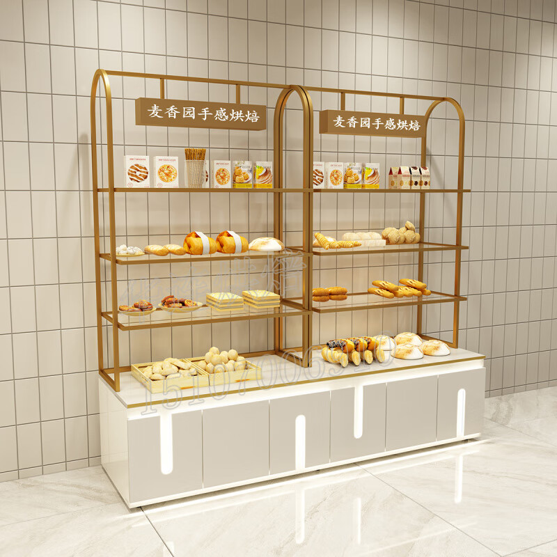 TMJD MISS放蛋糕用的展示柜 面包柜面包展示柜蛋糕店糕點(diǎn)中島柜貨架展示架 鐵藝邊柜A 官方標(biāo)配