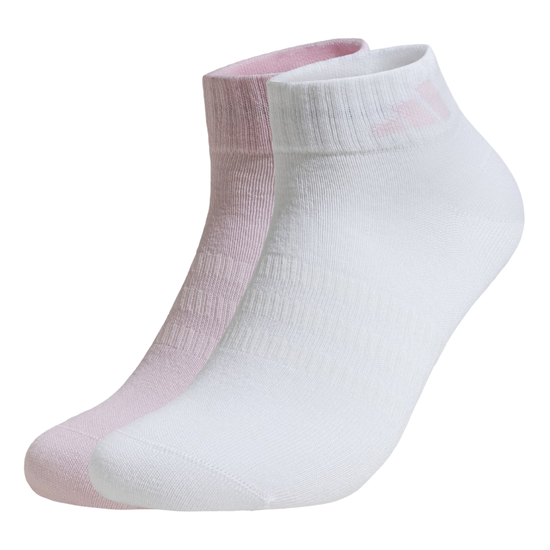 adidas两双装舒适袜子女子阿迪达斯官方JX5048 清澈粉/白 M