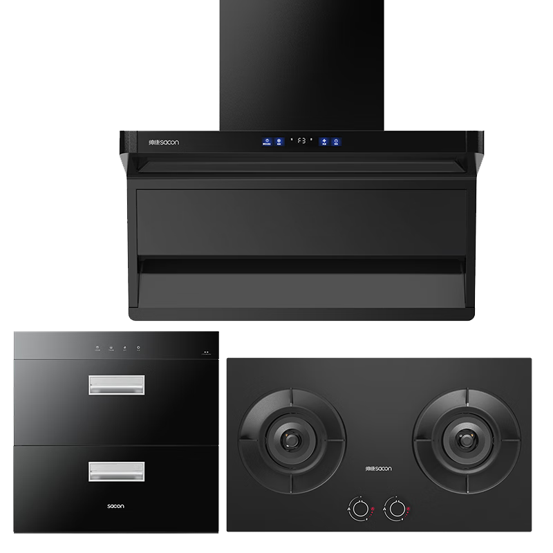 帥康（Sacon）頂側(cè)雙吸抽油煙機(jī)灶具消毒柜三件套 國補(bǔ)變頻28m3 5.6KW燃?xì)庠?Y856+3B812+DS1【套裝商品】