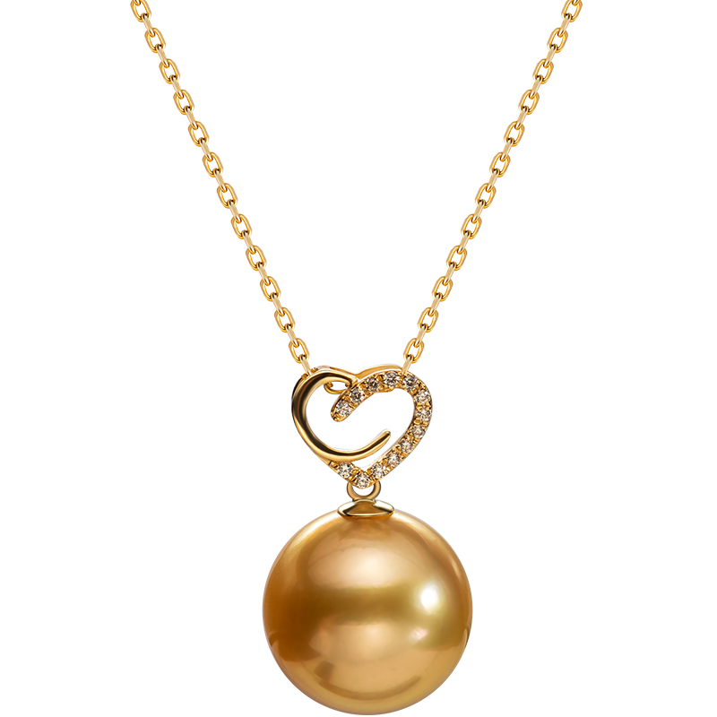 南珠宮珍愛18k金南洋金珠海水珍珠吊墜年輕款生日禮物送女友 10.0-11.0mm