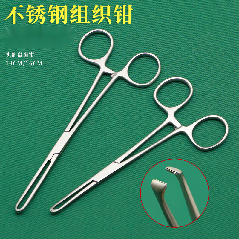 组织钳爱丽丝钳鼠齿钳艾丽丝钳基础外科手术器械整形夹持钳 精品14cm