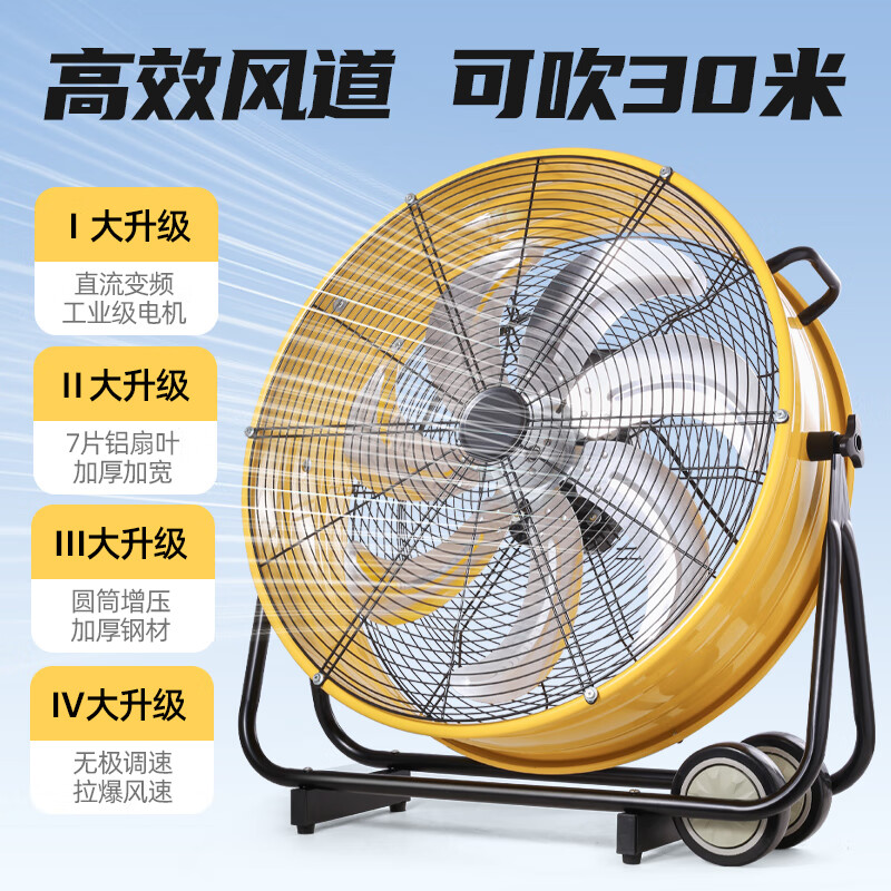 风轻杨专业工业风扇桶扇台扇趴地扇超大风力电风扇工厂机房仓库养殖场大型商用风扇20寸至48寸大尺寸强力 【直流变频飓风级】30寸无极调速3叶