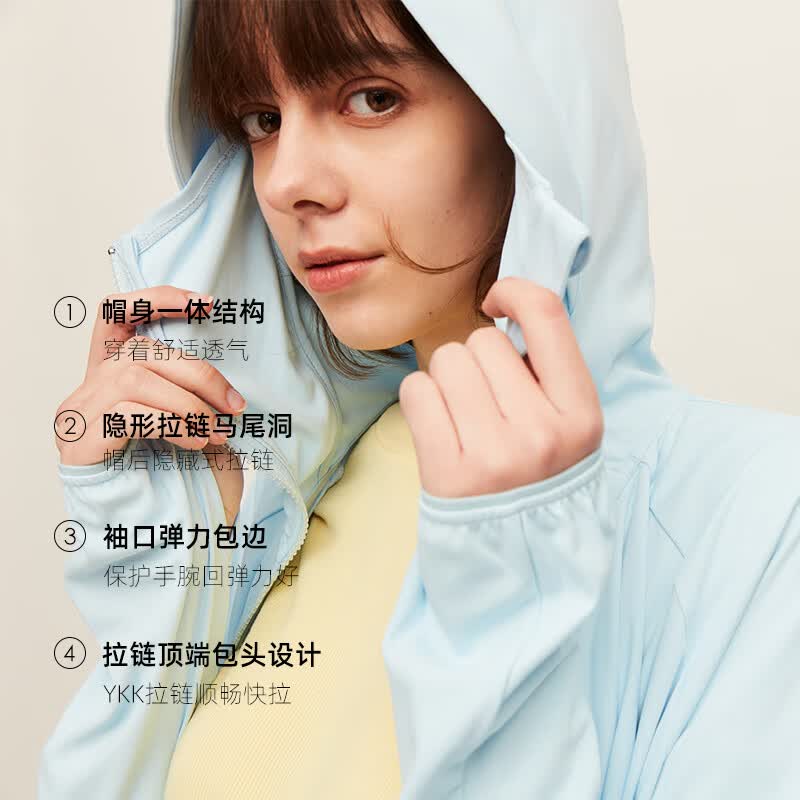 OhSunny防晒衣女夏季皮肤衣韩版宽松长袖防紫外线薄透气防晒服薄外套 典雅白 M