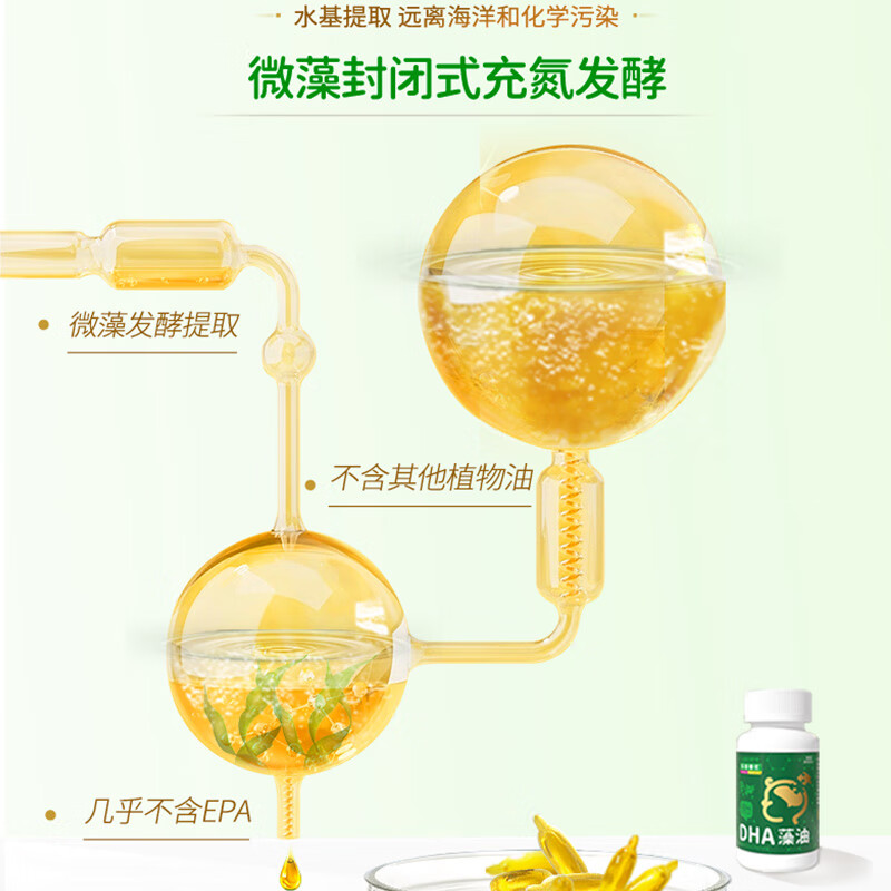 乐佳善优原装进口婴幼儿童dha海藻油0-6岁宝宝DHA藻油学生补脑60粒/瓶 【爆款】 60粒*1瓶