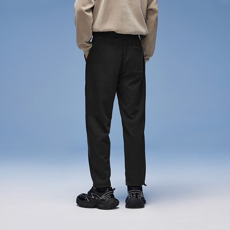 黑鲸海澜之家旗下直筒休闲卫裤男2025年秋季新品松紧裤腰休闲裤男 黑色05 2XL