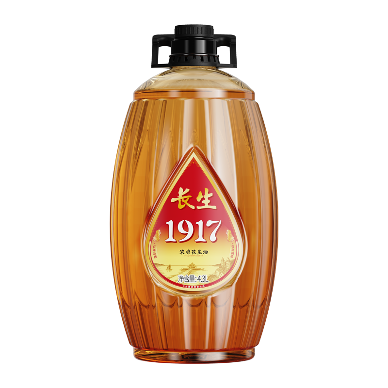 長(zhǎng)生花生油1917濃香壓榨 4.3L/桶裝 花生油食用油家用營(yíng)養(yǎng)豐富 4.3L 長(zhǎng)生1917濃香花生油