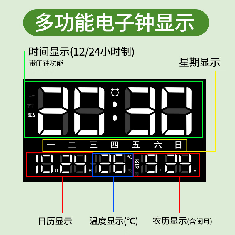 KODO电子钟装饰画挂钟客厅家用时尚创意时钟简约新中式现代壁画钟表 挂画6001 30*30厘米