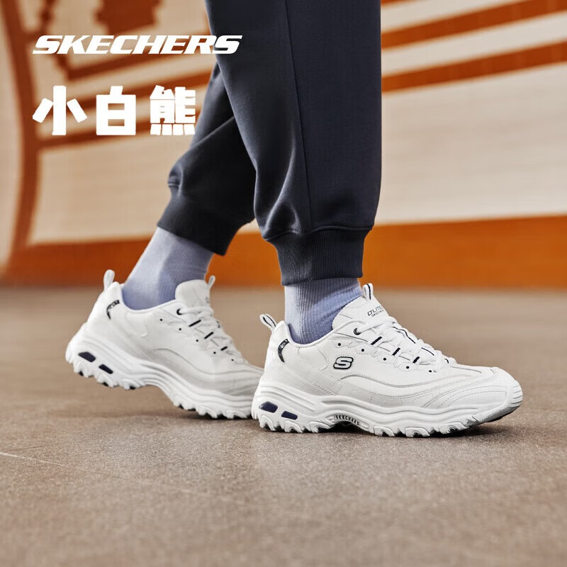 斯凯奇小白熊|透气男款小白鞋增高厚底百搭复古休闲老爹鞋运动鞋52676