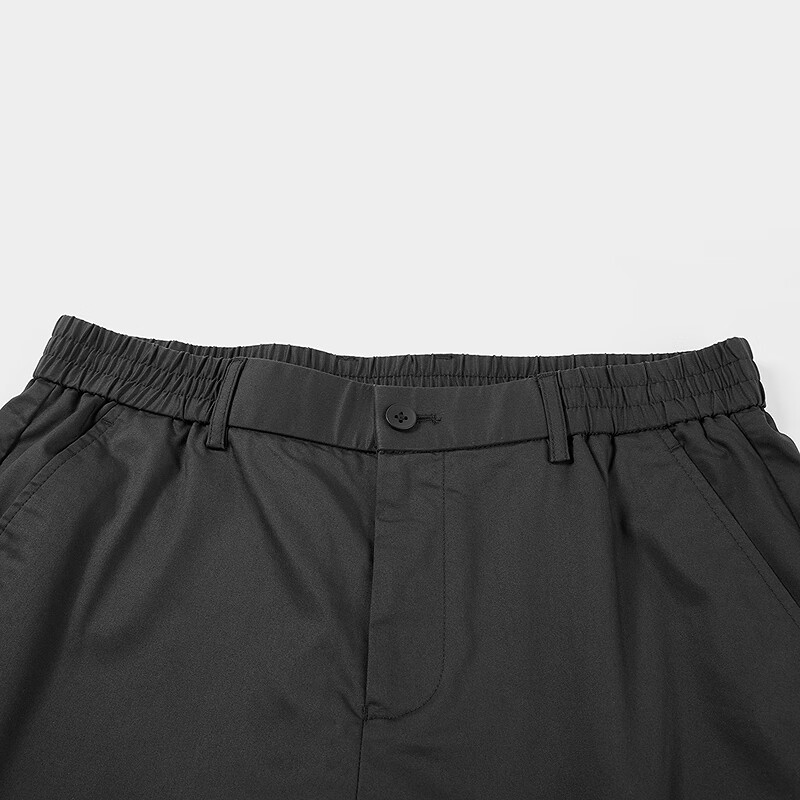 HLA海澜之家旗下黑鲸松紧腰休闲中裤年夏季工装短裤一款两色